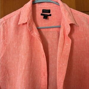 J.Crew Baird McNutt Irish Linen Shirt Size 12T in Tangerine NWOT